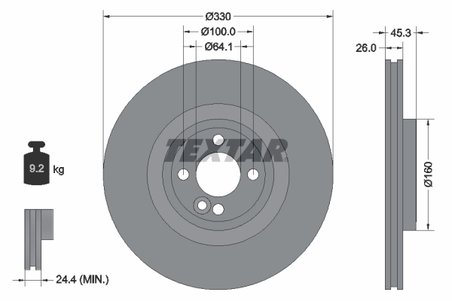 DISC FRANA TEXTAR 92275403 - Compatibil cu MINI
