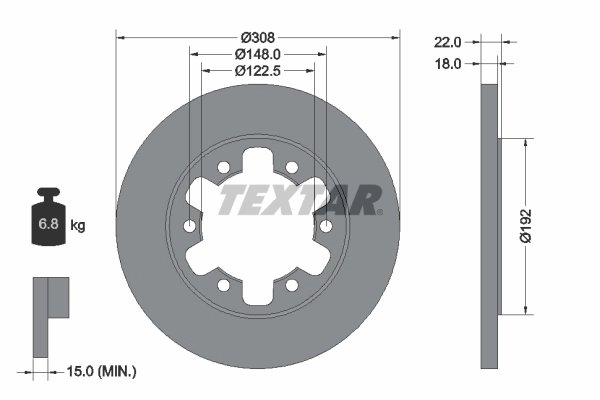 DISC FRANA TEXTAR 92275803 - Compatibil cu FORD, FORD AUSTRALIA