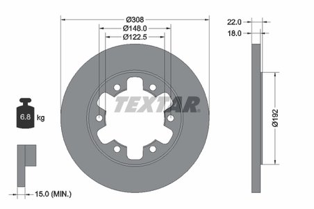 DISC FRANA TEXTAR 92275803 - Compatibil cu FORD, FORD AUSTRALIA