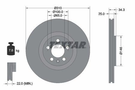Disc frana Textar 92275905