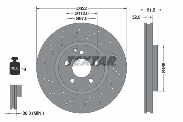 DISC FRANA TEXTAR 92277705 - Compatibil cu MERCEDES-BENZ