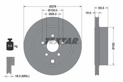 DISC FRANA TEXTAR 92278503 - Compatibil cu SUBARU