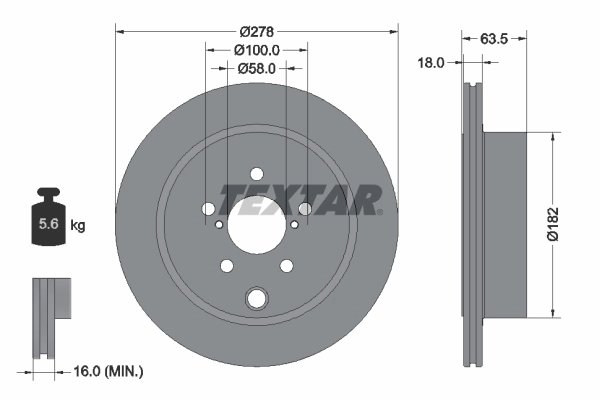 DISC FRANA TEXTAR 92278503 - Compatibil cu SUBARU