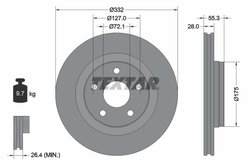 DISC FRANA TEXTAR 92278803 - Compatibil cu JEEP