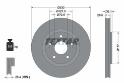 DISC FRANA TEXTAR 92278905 - Compatibil cu CHRYSLER, DODGE, FIAT, LANCIA, VW
