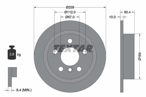 DISC FRANA TEXTAR 92279303 - Compatibil cu MINI