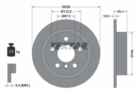 DISC FRANA TEXTAR 92279303 - Compatibil cu MINI