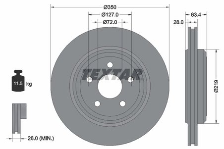 DISC FRANA TEXTAR 92282003 - Compatibil cu JEEP