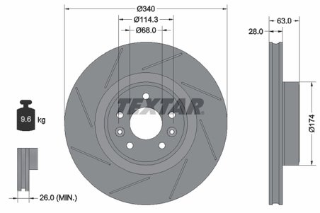 DISC FRANA TEXTAR 92282205 - Compatibil cu RENAULT