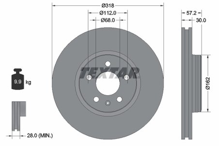 DISC FRANA TEXTAR 92282705 - Compatibil cu AUDI