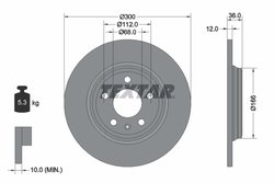 DISC FRANA TEXTAR 92282803 - Compatibil cu AUDI