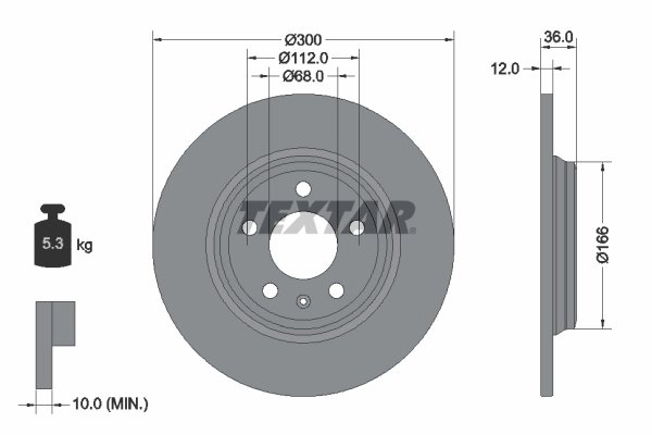 DISC FRANA TEXTAR 92282803 - Compatibil cu AUDI
