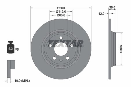 DISC FRANA TEXTAR 92282803 - Compatibil cu AUDI