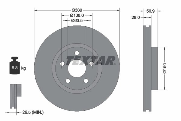 DISC FRANA TEXTAR 92283105 - Compatibil cu FORD