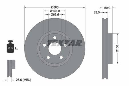 DISC FRANA TEXTAR 92283105 - Compatibil cu FORD