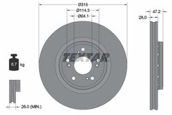 DISC FRANA TEXTAR 92283303 - Compatibil cu HONDA