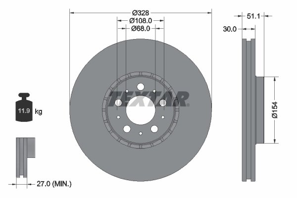 DISC FRANA TEXTAR 92284105 - Compatibil cu VOLVO