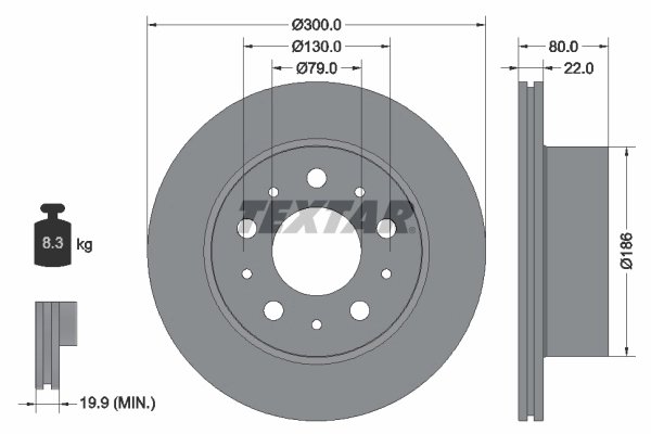 Disc frana Textar 92284303