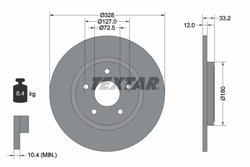 DISC FRANA TEXTAR 92286003 - Compatibil cu CHRYSLER, DODGE, FIAT, LANCIA, VW