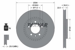 Disc frana Textar 92287103