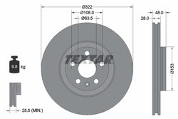 DISC FRANA TEXTAR 92287405 - Compatibil cu LYNK & CO, VOLVO, VOLVO ASIA