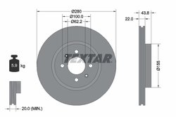 DISC FRANA TEXTAR 92288303 - Compatibil cu HYUNDAI, KIA