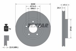 DISC FRANA TEXTAR 92290503 - Compatibil cu HYUNDAI, KIA