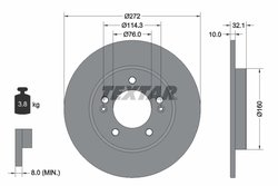 DISC FRANA TEXTAR 92291703 - Compatibil cu HYUNDAI, KIA