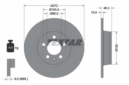 DISC FRANA TEXTAR 92292003 - Compatibil cu AUDI