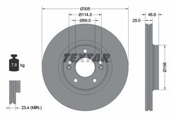 DISC FRANA TEXTAR 92292205 - Compatibil cu HYUNDAI, HYUNDAI (BEIJING), KIA