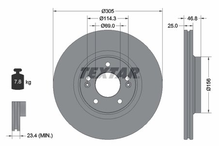 Disc frana Textar 92292205