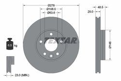 DISC FRANA TEXTAR 92292303 - Compatibil cu VOLVO