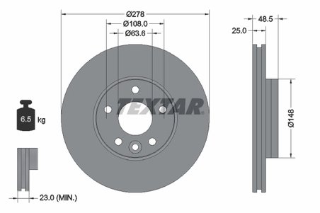DISC FRANA TEXTAR 92292303 - Compatibil cu VOLVO