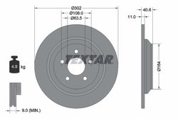 DISC FRANA TEXTAR 92292403 - Compatibil cu FORD, FORD AUSTRALIA, LINCOLN (CHANGAN)