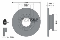 DISC FRANA TEXTAR 92292603 - Compatibil cu FORD, FORD (JMC), FORD AUSTRALIA