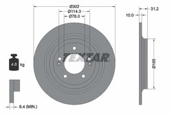 Disc frana Textar 92293403