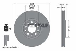 DISC FRANA TEXTAR 92293903 - Compatibil cu ALFA ROMEO, FIAT, JEEP