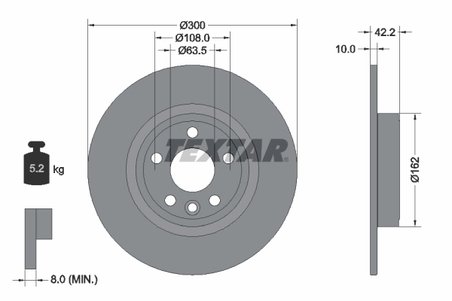 DISC FRANA TEXTAR 92293803 - Compatibil cu LAND ROVER, LAND ROVER (CHERY)