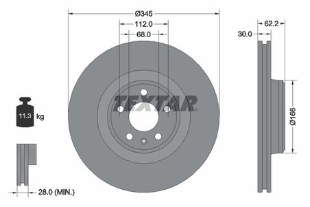 DISC FRANA TEXTAR 92294305 - Compatibil cu AUDI
