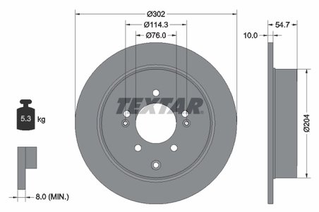 DISC FRANA TEXTAR 92294903 - Compatibil cu HYUNDAI, KIA