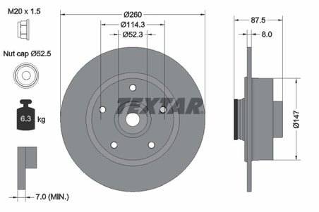 DISC FRANA TEXTAR 92295203 - Compatibil cu RENAULT