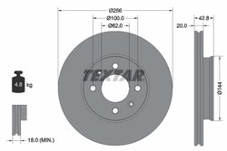 DISC FRANA TEXTAR 92295403 - Compatibil cu KIA