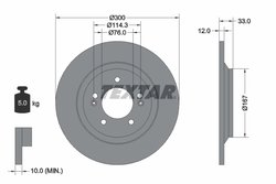 DISC FRANA TEXTAR 92296303 - Compatibil cu HYUNDAI