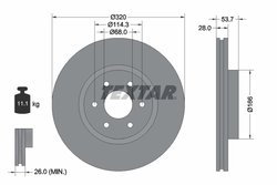 DISC FRANA TEXTAR 92296503 - Compatibil cu MERCEDES-BENZ, NISSAN, RENAULT