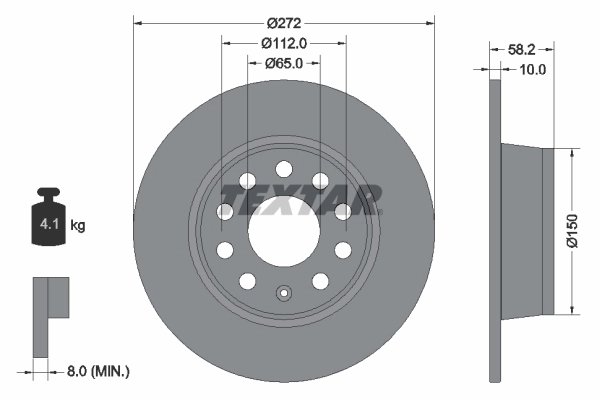 DISC FRANA TEXTAR 92300003 - Compatibil cu AUDI, SEAT, SKODA, VW