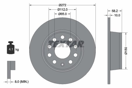 DISC FRANA TEXTAR 92300003 - Compatibil cu AUDI, SEAT, SKODA, VW