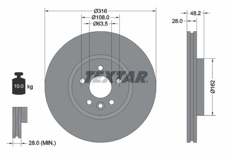DISC FRANA TEXTAR 92300605 - Compatibil cu JAGUAR