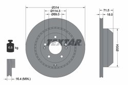 DISC FRANA TEXTAR 92300803 - Compatibil cu KIA