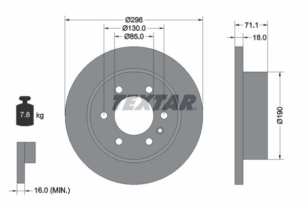 DISC FRANA TEXTAR 92301103 - Compatibil cu FREIGHTLINER, MERCEDES-BENZ