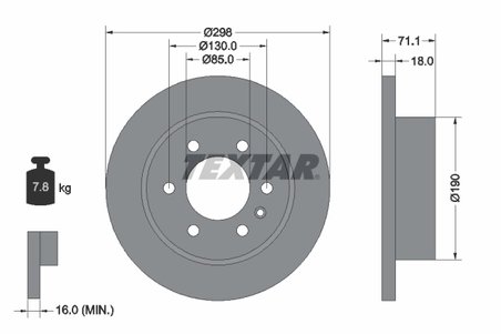 DISC FRANA TEXTAR 92301103 - Compatibil cu FREIGHTLINER, MERCEDES-BENZ